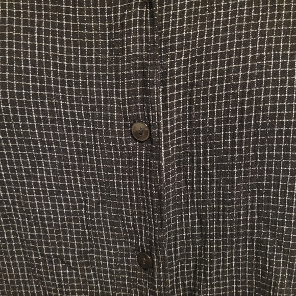 3/$30 Style & Co Black & White Checked Flowy Button Down Blouse T-Shirt, Size 8 - Picture 3 of 9